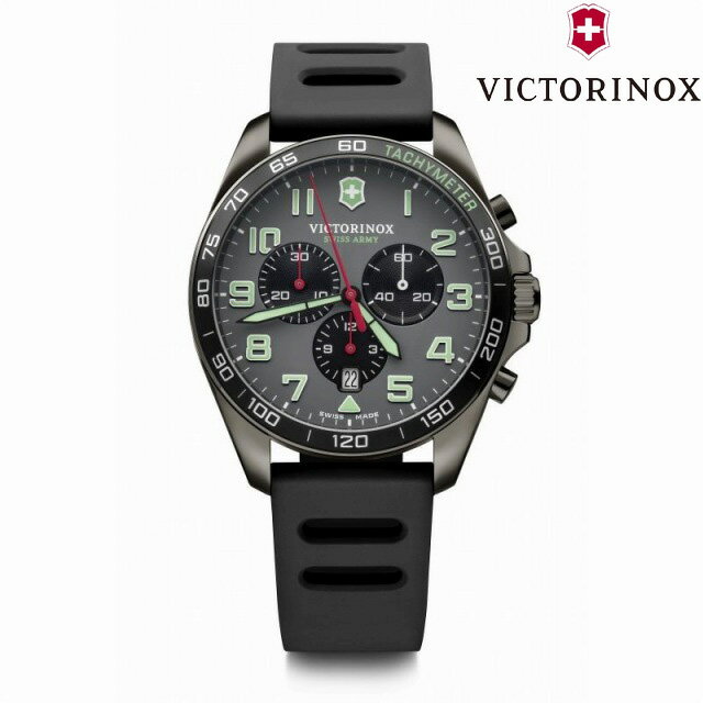 ビクトリノックス 腕時計（メンズ） 【5％円OFFクーポン★21日(火)09:59迄】ビクトリノックス VICTORINOX FieldForce Sport Chrono フィールドフォース スポーツクロノ(グレー) ラバーストラップ (ブラック) 241891 腕時計 メンズ