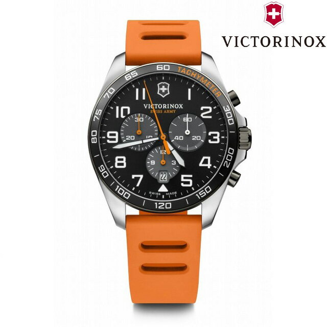 ビクトリノックス 腕時計（メンズ） ビクトリノックス VICTORINOX FieldForce Sport Chrono フィールドフォース スポーツクロノ ブラック オレンジ ラバーストラップ 241893 腕時計 メンズ