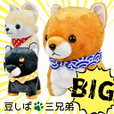 【最大2000円OFFクーポン11日(金)01:59迄】まるたま豆しば三兄弟 BIGサイズ 豆太郎 豆ジロー さすけ 柴犬 ぬいぐるみ 人形