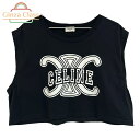 CELINE セリーヌ トリオンフトップス ショート丈 コットン100% ブラック 2X17D671Q サイズXS レディース 2023年春夏 ノンスリーブTシ...