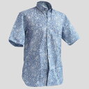 ZILLI (ジリー)カジュアルシャツ ブルー ペイズリー メンズ ZILLI ジリー コットン 高級 トップス 半袖