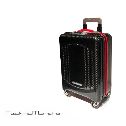 TecknoMonster (テクノモンスター)キャリーバッグ トローリー スーツケース 機内持ち込みサイズ カーボンファイバー カーフレザー おしゃれ