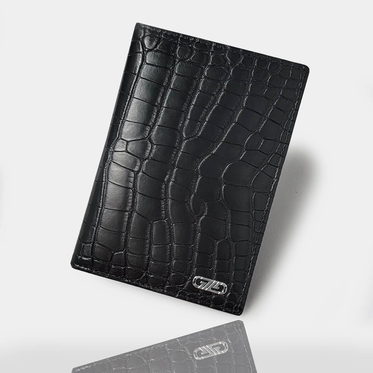 ZILLI (ジリー)パスポートケース アリゲーターレザー メンズ レディース ブランド ZILLI ジリー レザー ワニ革 カーフレザー 本革 ブラック 大人...