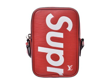 【スーパーSALE限定10%OFF★6/4〜】LOUIS VUITTON ルイヴィトン エピ ダヌーブ Supremeコラボ 赤/白 M53434 ユニセックス エピレザー ショルダーバッグ 新同 中古 銀蔵