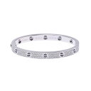 【最大2万円OFFクーポン★27日9:59まで】CARTIER カルティエ ラブブレスレット パヴェダイヤ #18 ユニセックス K18WG/セラミック ブレスレット Aランク 中古 銀蔵