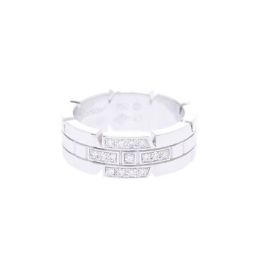 【最大30,000円OFFクーポン★5/1(金)0:00〜】CARTIER カルティエ タンクフランセーズ リング ＃47 ハーフダイヤ 7号 レディース K18WG リング・指輪 Aランク 中古 銀蔵