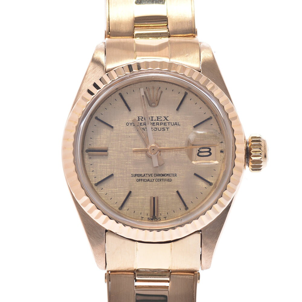 ROLEX ロレックス デイトジャスト アンティーク リベットブレス 6917 レディース YG 腕時計 自動巻き シャンパン文字盤 ABランク 中古 銀蔵