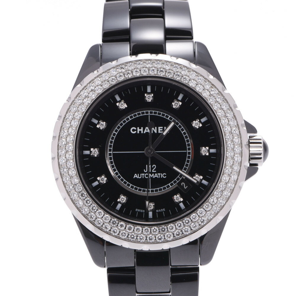 【ポイント3倍★18日限定】CHANEL シャネル J12 38mm 12Pダイヤ 二重ベゼルダイヤ ...