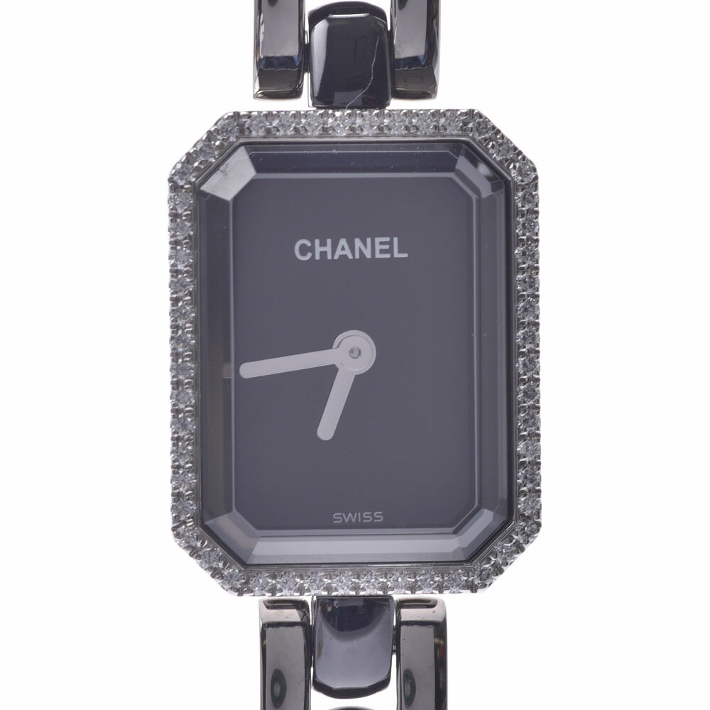 CHANEL シャネル プルミエール ベゼルダイヤ H2163 レディース SS/黒セラミック 腕時 ...