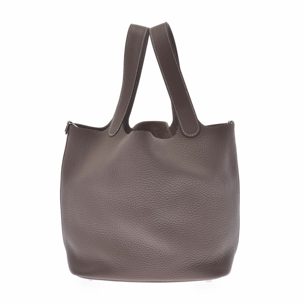 【ポイント2倍★30日限定】【最大25,000円OFFクーポン★30日まで】HERMES エルメス ピコタンロック MM エトゥープ シルバー金具 D刻印(2019年頃) レディース トリヨンクレマンス ハンドバッグ 新同 中古 銀蔵のサムネイル