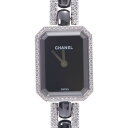 CHANEL シャネル プルミエール ベゼルブレスダイヤ H2147 レディース K18WG/黒セラ ...