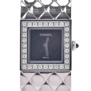 CHANEL シャネル マトラッセ ベゼルダイヤ H0489 レディース SS 腕時計 クオーツ 黒 ...