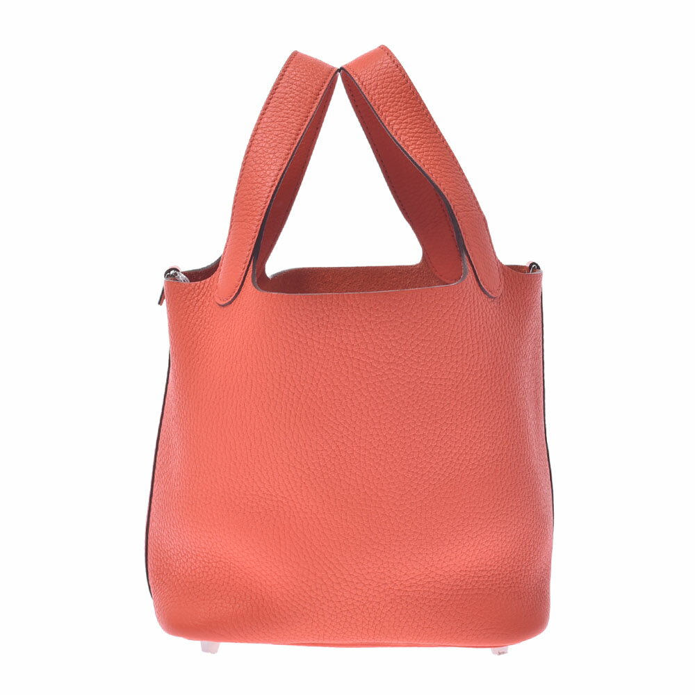 【ポイント2倍★30日限定】【最大25,000円OFFクーポン★30日まで】HERMES エルメス ピコタンロック PM オレンジポピー シルバー金具 X刻印(2016年頃) レディース トリヨンクレマンス ハンドバッグ 新同 中古 銀蔵のサムネイル