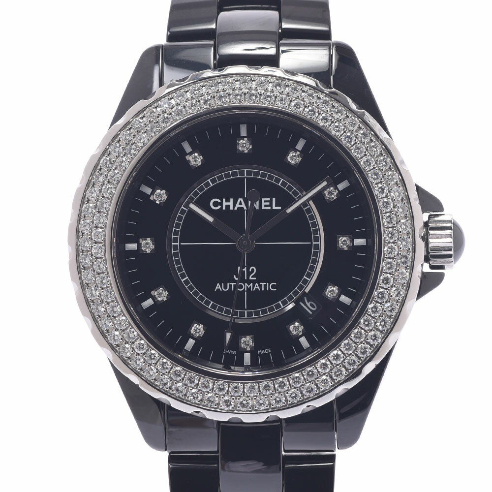 【ポイント3倍★18日限定】CHANEL シャネル J12 42mm 12Pダイヤ 二重ベゼルダイヤ ...