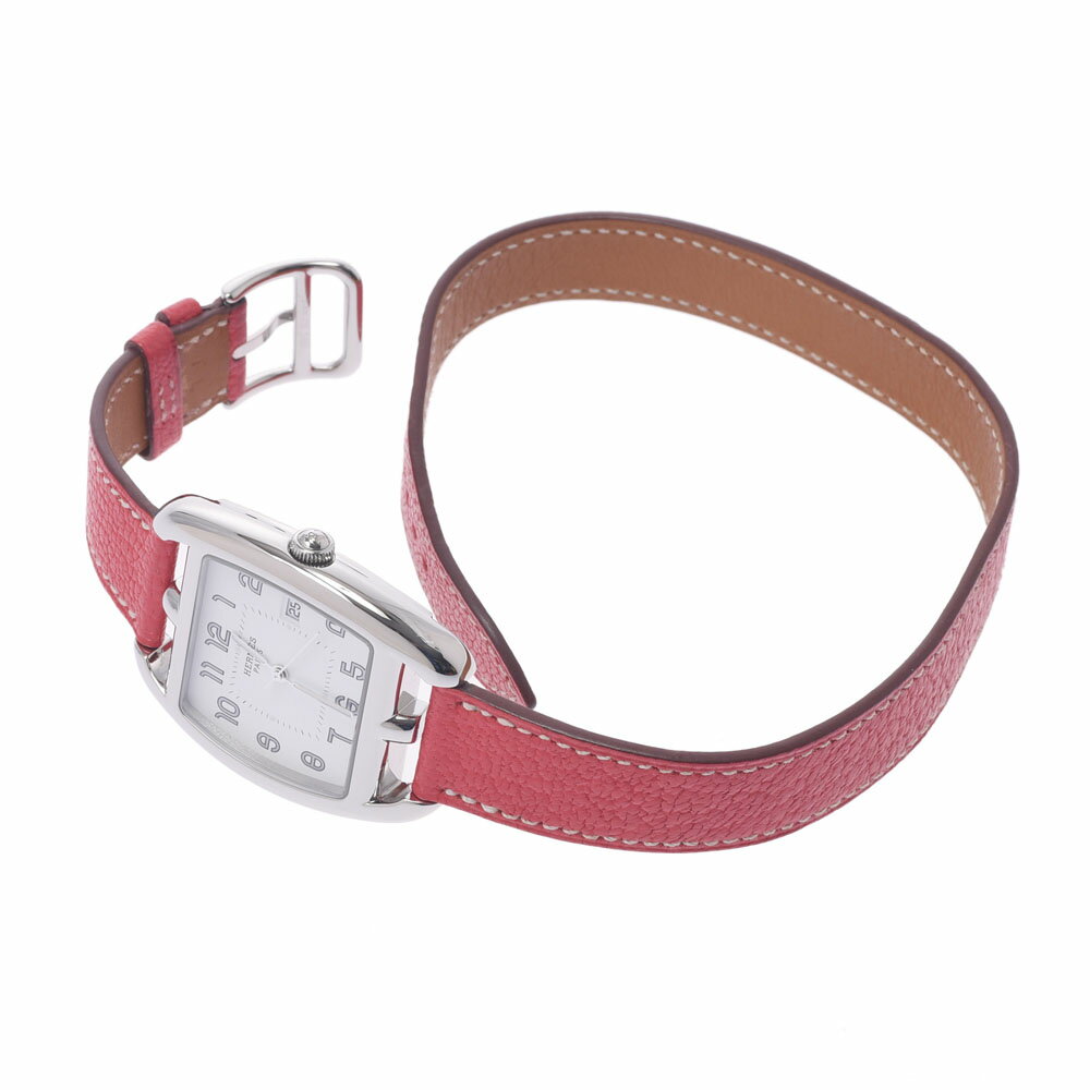 【P5倍★25日限定＆最大1万円OFFクーポン】HERMES エルメス ケープコッド ドゥブルトゥール CT1.710 レディース SS/革 腕時計 クオーツ 白文字盤 Aランク 中古 銀蔵