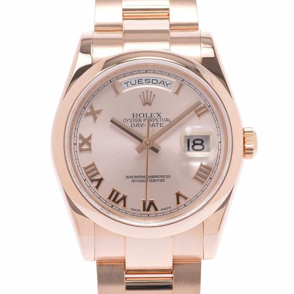 ROLEX ロレックス デイデイト 118205 メンズ PG 腕時計 自動巻き ピンク文字盤 Aランク 中古 銀蔵