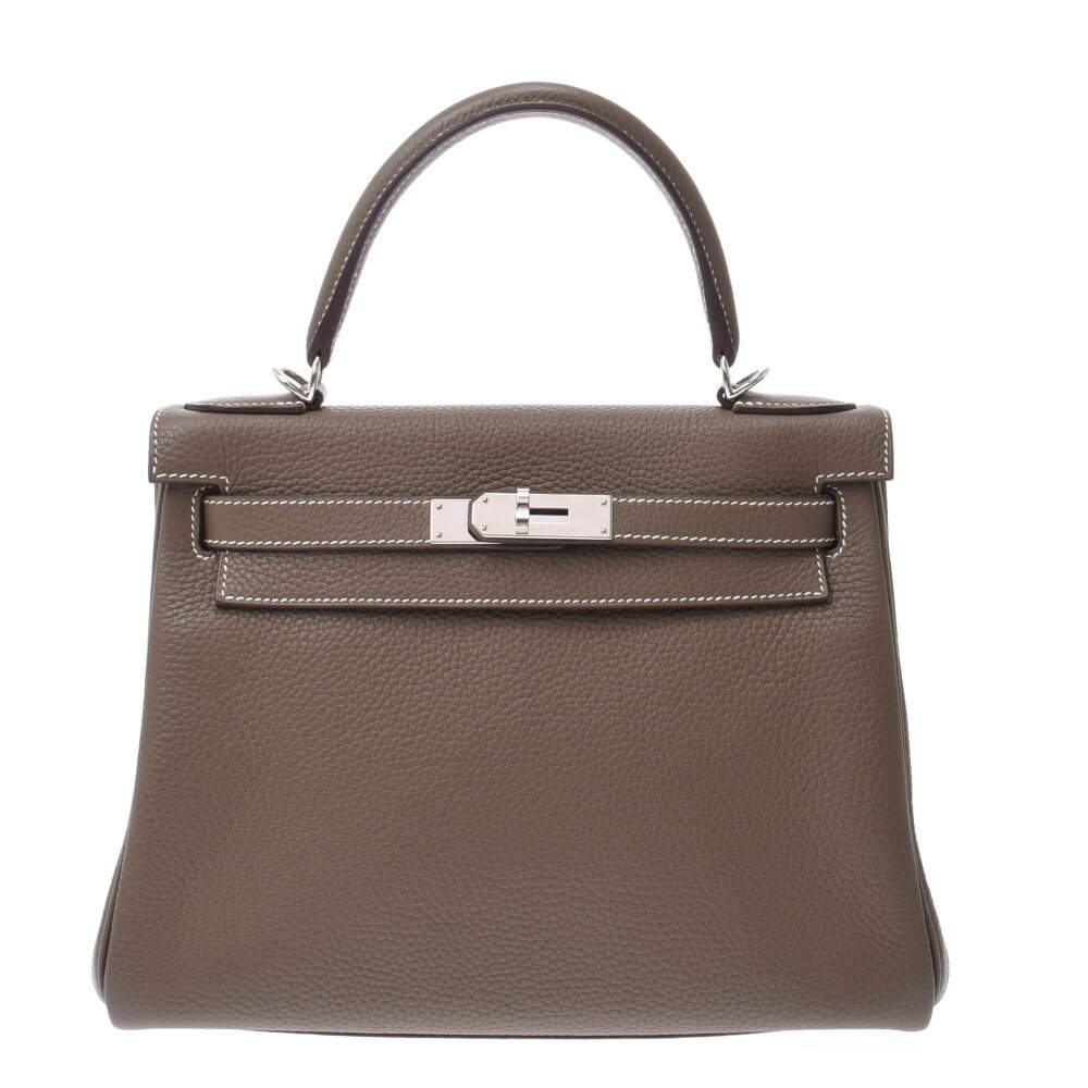 HERMES エルメス ケリー 28 2WAYバッグ エトゥープ シルバー金具 A刻印(2017年頃) レディース トリヨンクレマンス ハンドバッグ Aランク 中古 銀蔵のサムネイル