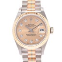 【最大2万円OFFクーポン★1日～】ROLEX ロレックス デイトジャスト 10Pダイヤ 69179GBIC レディース YG/WG/SS 腕時計 自動巻き シャンパン文字盤 Aランク 中古 銀蔵