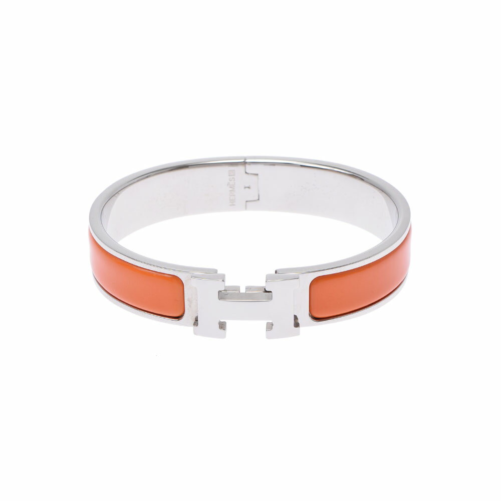 HERMES エルメス クリックアッシュ バングル オレンジ シルバー金具 ユニセックス SV ブレスレット Aランク 中古 銀蔵のサムネイル