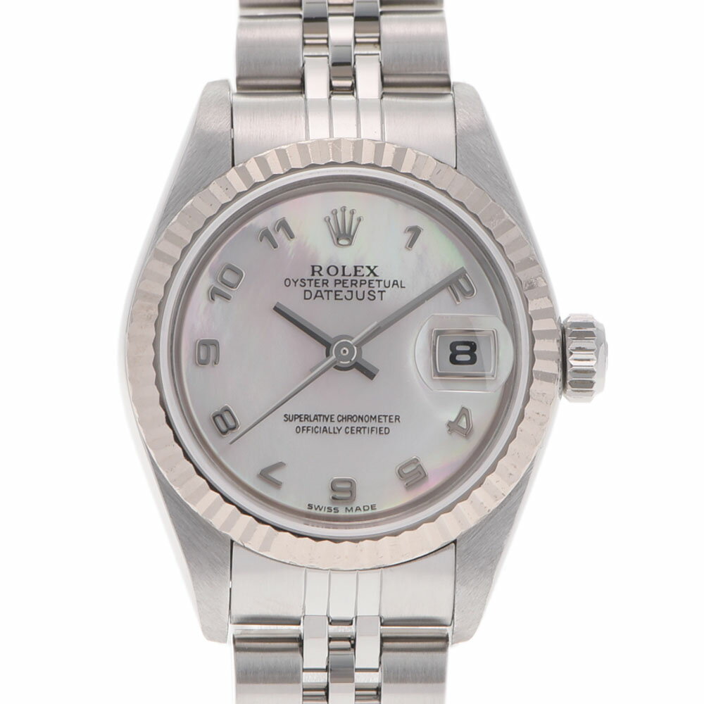 【ポイント3倍★25日限定】【最大2万円OFFクーポン★23日20時～】ROLEX ロレックス デイトジャスト 79174NA レディース WG/SS 腕時計 自動巻き ピンクシェル文字盤 Aランク 中古 銀蔵