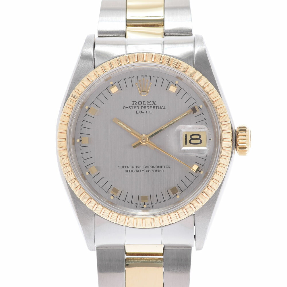 【ポイント3倍★15日限定】【最大2万円OFFクーポン★16日まで】ROLEX ロレックス オイスターパーペチュアル デイト アンティーク 1505 ボーイズ YG/SS 腕時計 自動巻き グレー文字盤 ABランク 中古 銀蔵