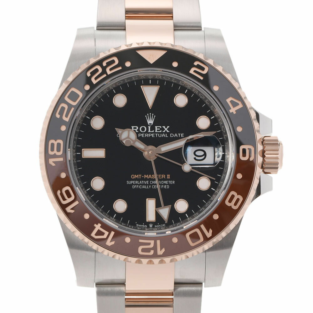 【ポイント2倍★9日～】【最大2万円OFFクーポン★11日まで】ROLEX ロレックス GMTマスター2 黒/ブラウンベゼル 126711CHNR メンズ SS/エバーローズゴールド 腕時計 自動巻き 黒文字盤 未使用 銀蔵