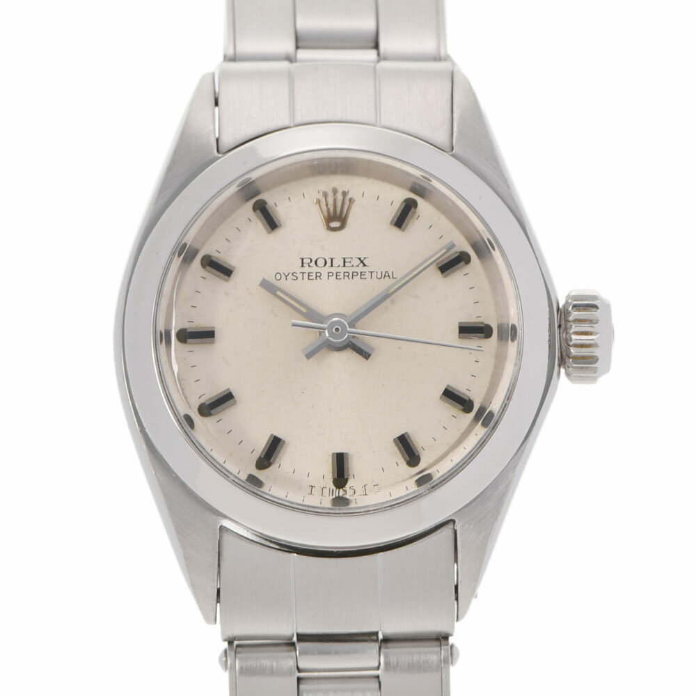 【ポイント3倍★18日限定】ROLEX ロレックス オイスターパーペチュアル アンティーク 6618 レディース SS 腕時計 自動巻き シルバー文字盤 ABランク 中古 銀蔵