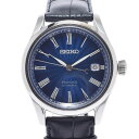 【最大2万円OFFクーポン★1日～】SEIKO セイコー プレザージュ 裏スケ SARX059 メンズ SS/革 腕時計 自動巻き 青（七宝ダイヤル）文字盤 ABランク 中古 銀蔵