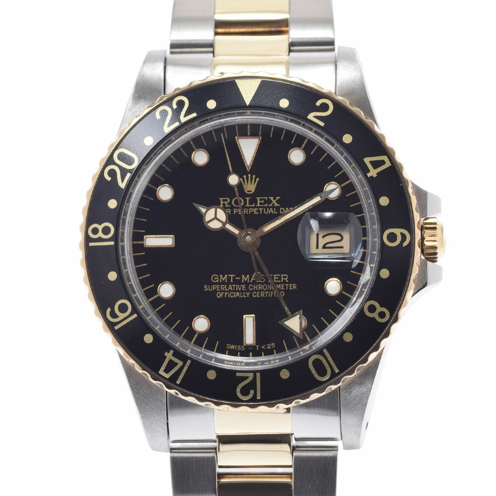 ROLEX ロレックス GMTマスター 16753 メンズ YG/SS 腕時計 自動巻き 黒文字盤 ABランク 中古 銀蔵