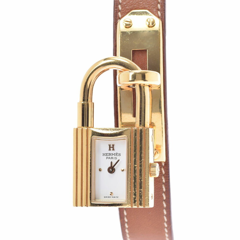 【ポイント2倍★30日限定】【最大25,000円OFFクーポン★30日まで】HERMES エルメス ケリーウォッチ ドゥブルトゥール レディース GP/革 腕時計 クオーツ 白文字盤 ABランク 中古 銀蔵のサムネイル