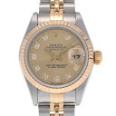 【ポイント3倍★5日限定】【最大2万円OFFクーポン★6日まで】ROLEX ロレックス デイトジャスト 10Pダイヤ 69173G レディース YG/SS 腕時計 自動巻き シャンパン文字盤 Aランク 中古 銀蔵