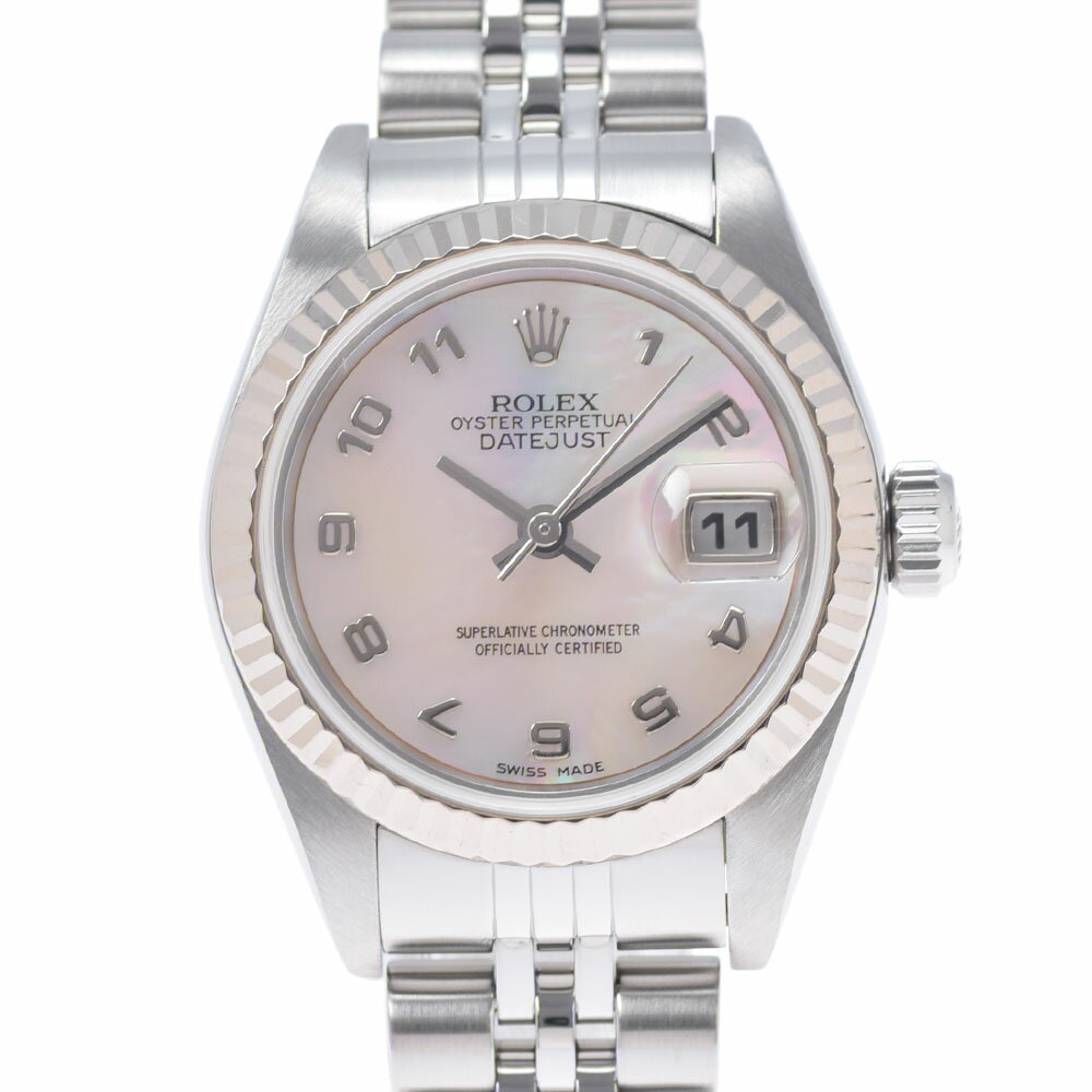 【ポイント3倍★25日限定】【最大2万円OFFクーポン★23日20時～】ROLEX ロレックス デイトジャスト 79174NA レディース WG/SS 腕時計 自動巻き ピンクシェル文字盤 Aランク 中古 銀蔵