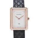 【ポイント3倍★5日限定】【最大2万円OFFクーポン★6日まで】CHANEL シャネル ボーイフレンド ミディアムモデル H6591 レディース ベージュゴールド/革 腕時計 クオーツ 白文字盤 Aランク 中古 銀蔵