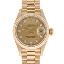 【ポイント3倍★5日限定】【最大2万円OFFクーポン★6日まで】ROLEX ロレックス デイトジャスト 10Pダイヤ 69178G レディース YG 腕時計 自動巻き シャンパン文字盤 Aランク 中古 銀蔵