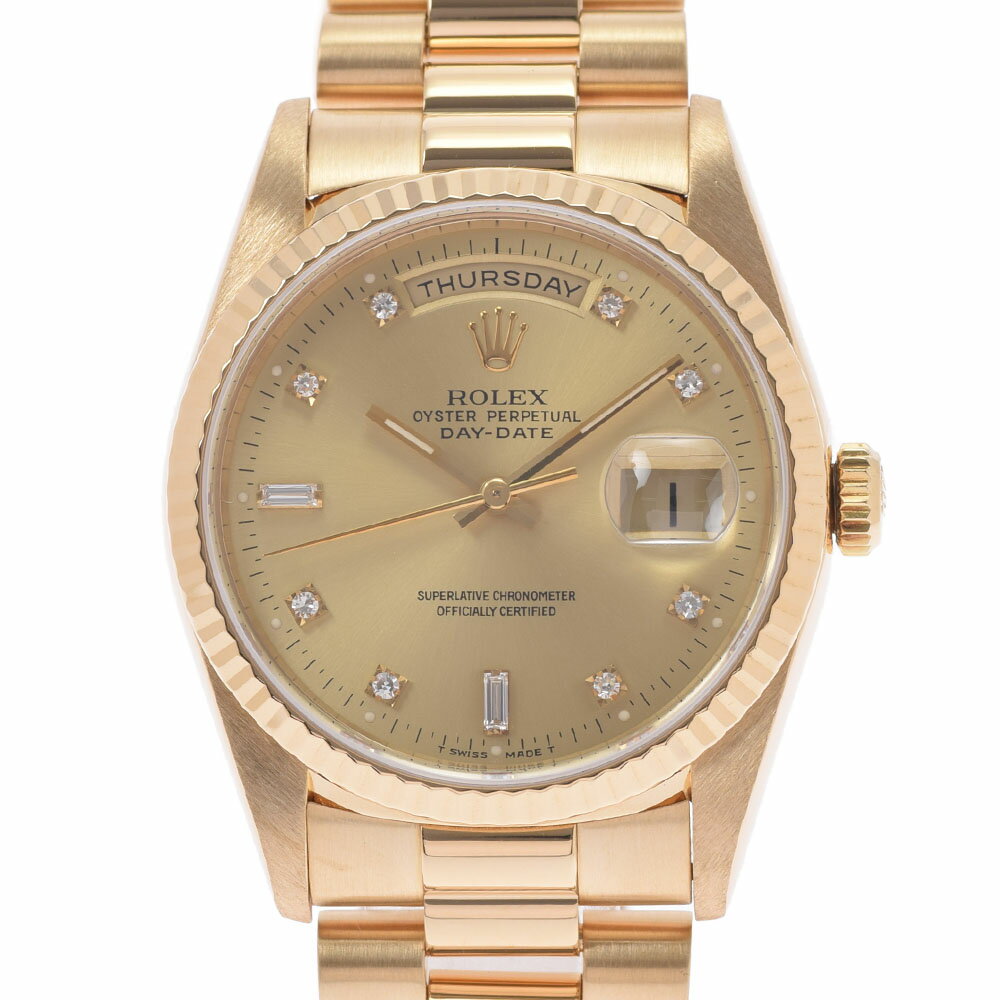 【ポイント3倍★15日限定】【最大2万円OFFクーポン★16日まで】ROLEX ロレックス デイデイト 18038 メンズ YG 腕時計 自動巻き シャンパン文字盤 Aランク 中古 銀蔵