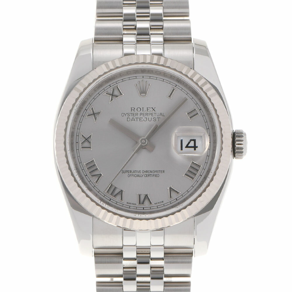 ROLEX ロレックス デイトジャスト 116234 メンズ SS/WG 腕時計 自動巻き シルバーローマ文字盤 Aランク 中古 銀蔵