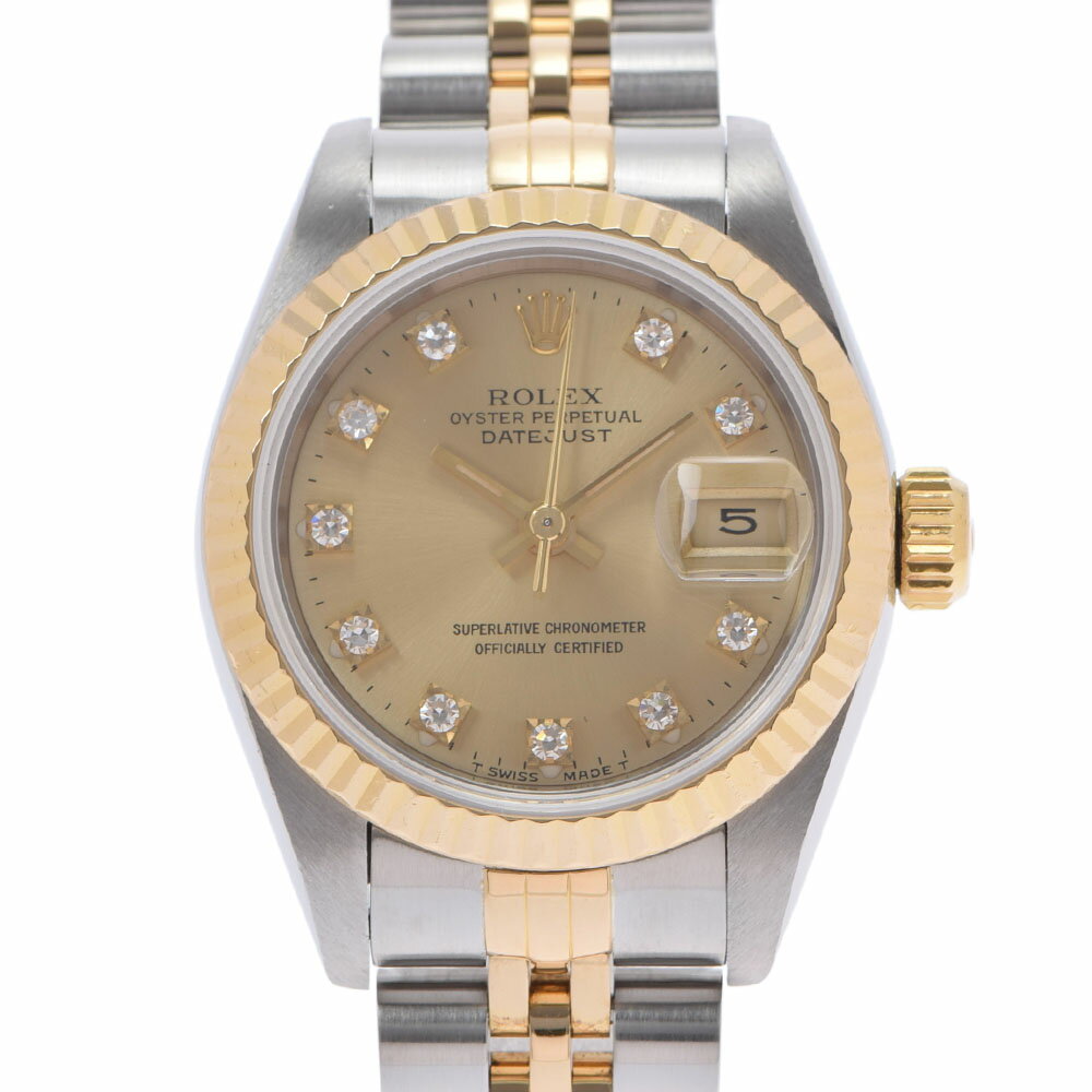 ROLEX ロレックス デイトジャスト 10Pダイヤ 69173G レディース YG/SS 腕時計 自動巻き シャンパン文字盤 Aランク 中古 銀蔵