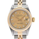 【最大2万円OFFクーポン★27日9:59まで】ROLEX ロレックス デイトジャスト 10Pダイヤ 69173G レディース YG/SS 腕時計 自動巻き シャンパン文字盤 Aランク 中古 銀蔵