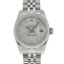 ROLEX ロレックス デイトジャスト 10Pダイヤ 179174G レディース SS/WG 腕時計 自動巻き シルバー文字盤 Aランク 中古 銀蔵