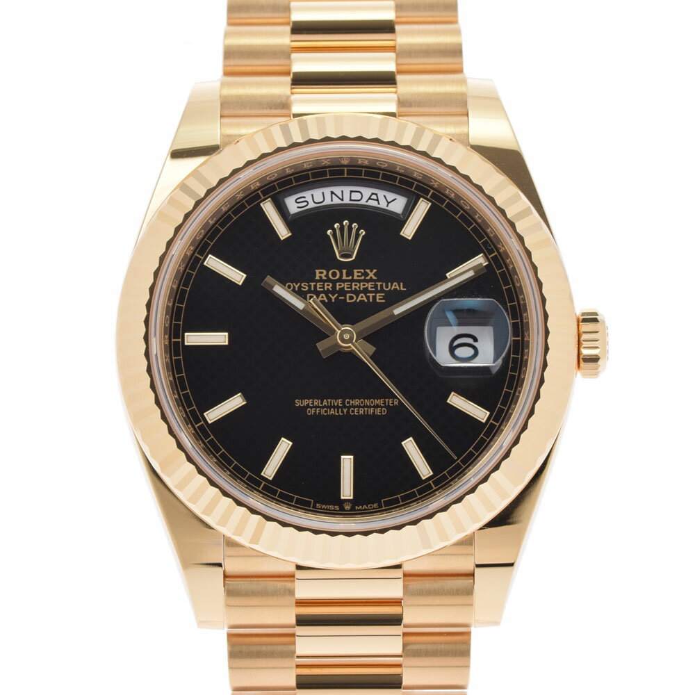 ROLEX ロレックス デイデイト40 228238 メンズ YG 腕時計 自動巻き ブラック文字盤 未使用 銀蔵