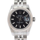 ROLEX ロレックス デイトジャスト 179174 レディース SS/WG 腕時計 自動巻き 黒文字盤 Aランク 中古 銀蔵