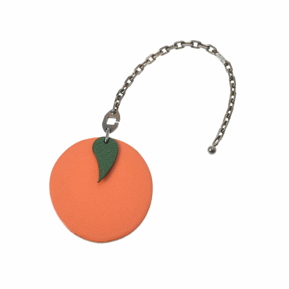 HERMES エルメス フルーツチャーム オレンジ ユニセックス レザー シルバー925 キーホルダー Bランク 中古 銀蔵のサムネイル