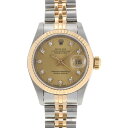 【最大2万円OFFクーポン★27日9:59まで】ROLEX ロレックス デイトジャスト 10Pダイヤ 69173G レディース YG/SS 腕時計 自動巻き シャンパン文字盤 Aランク 中古 銀蔵