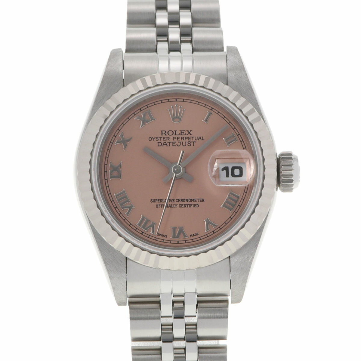 【ポイント3倍★18日限定】ROLEX ロレックス デイトジャスト 69174 レディース SS/WG 腕時計 自動巻き ピンク文字盤 Aランク 中古 銀蔵