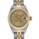 【ポイント3倍★5日限定】【最大2万円OFFクーポン★6日まで】ROLEX ロレックス デイトジャスト 10Pダイヤ 79173G レディース YG/SS 腕時計 自動巻き シャンパン文字盤 Aランク 中古 銀蔵