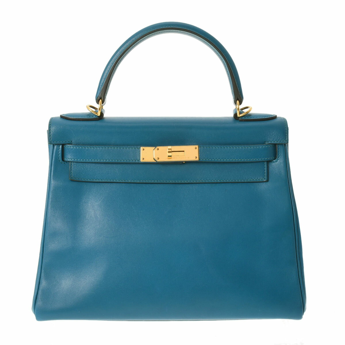 HERMES エルメス ケリー28 内縫い ブルーイズミール ゴールド金具 A刻印(2017年頃) レディース タデラクト 2WAYバッグ Bランク 中古 銀蔵のサムネイル