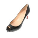 【ポイント3倍★25日限定】【最大2万円OFFクーポン★24日20:00～】CHRISTIAN LOUBOUTIN クリスチャンルブタン オープントゥハンプス ブラック サイズ36 レディース エナメル ドレスシューズ 未使用 銀蔵