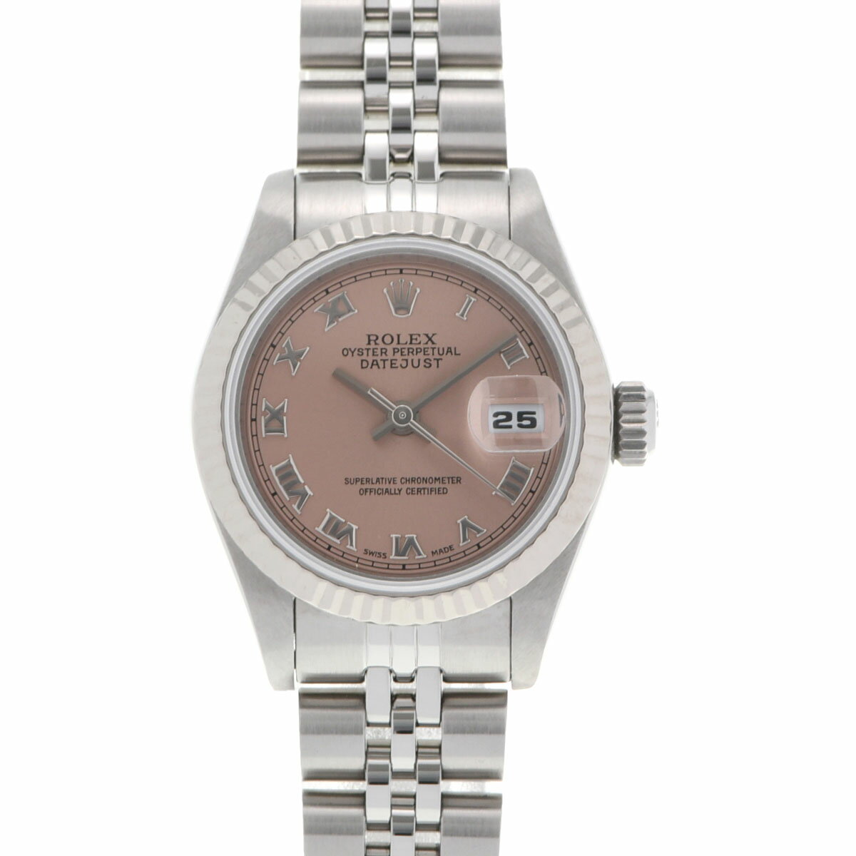 【ポイント3倍★25日限定】【最大2万円OFFクーポン★23日20時～】ROLEX ロレックス デイトジャスト 69174 レディース SS/WG 腕時計 自動巻き ピンク文字盤 Aランク 中古 銀蔵