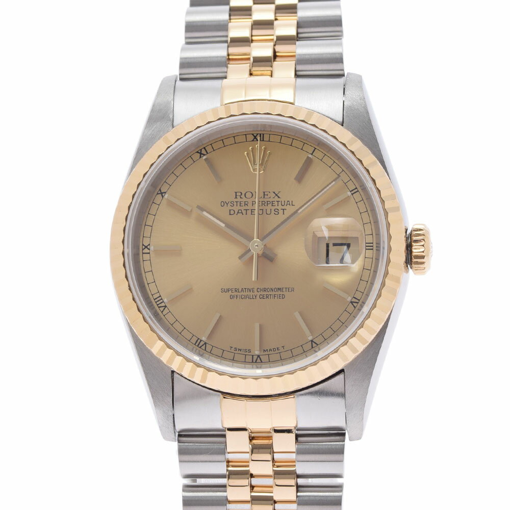 ROLEX ロレックス デイトジャスト 16233 メンズ YG/SS 腕時計 自動巻き シャンパン文字盤 Aランク 中古 銀蔵