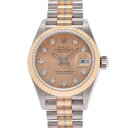 【最大2万円OFFクーポン★27日9:59まで】ROLEX ロレックス デイトジャスト トリドールブレス 69179G レディース WG/YG/PG 腕時計 自動巻き コパー文字盤 Aランク 中古 銀蔵